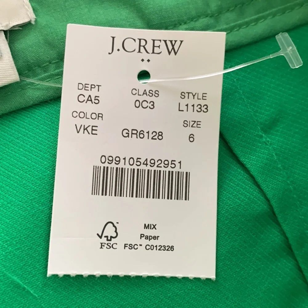 J. Crew Green Pencil Scalloped Hem Skirt
